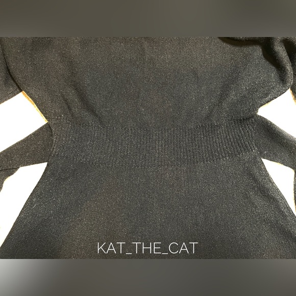 Sunny Lin Black Sweater Dress with Puffed Sleeves - Small - Picture 11 of 12